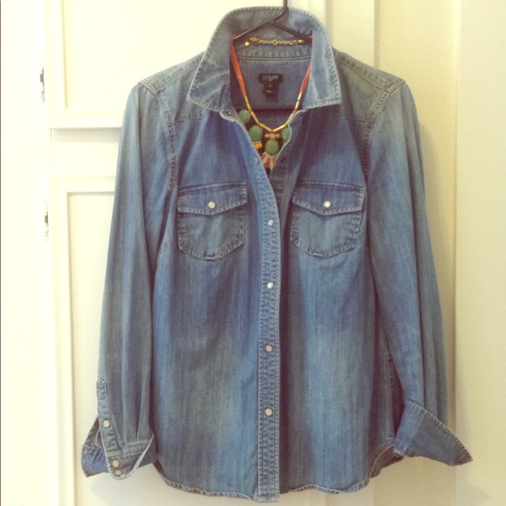 J Crew Denim Western Shirt - Size Medium